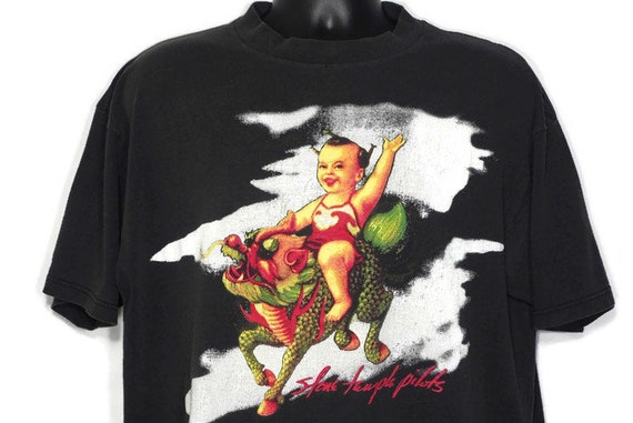 1994 RARE Stone Temple Pilots - PURPLE Album Grunge Era '94 Tour Scott Weiland Chinese Album Artwork - Double Sided Vintage Concert T-Shirt