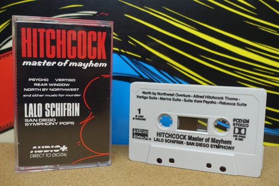 Hitchcock, Cassette Tape, Master Of Mayhem, Horror Movie Soundtrack, San Diego, Symphony, Mission Impossible, Vintage 1990, Movie Lover Gift