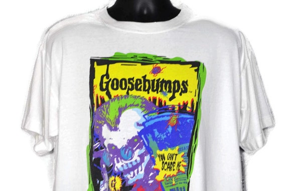 1995 RARE Goosebumps - You Can't Scare Me - RL Stine Book Cult Horror Vintage T-Shirt