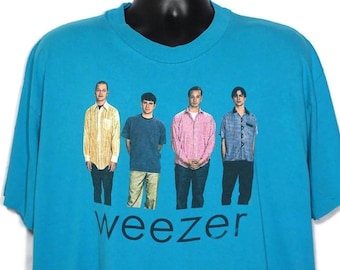 1994 Weezer Vintage T Shirt, The Blue Album, RARE, Band Tee, Buddy Holly, i love the 90s, Original 90s T-Shirt, on XL Hanes Heavyweight Tag