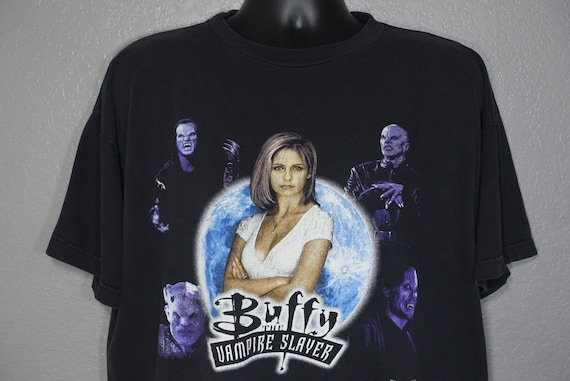 1998 Buffy the Vampire Slayer - Get home before Dark - Double Sided Cult TV Show Vintage T-Shirt