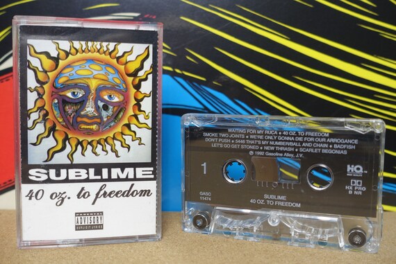 Sublime - 40oz. To Freedom Cassette Tape - 1992 Gasoline Alley Records - Vintage Analog Music