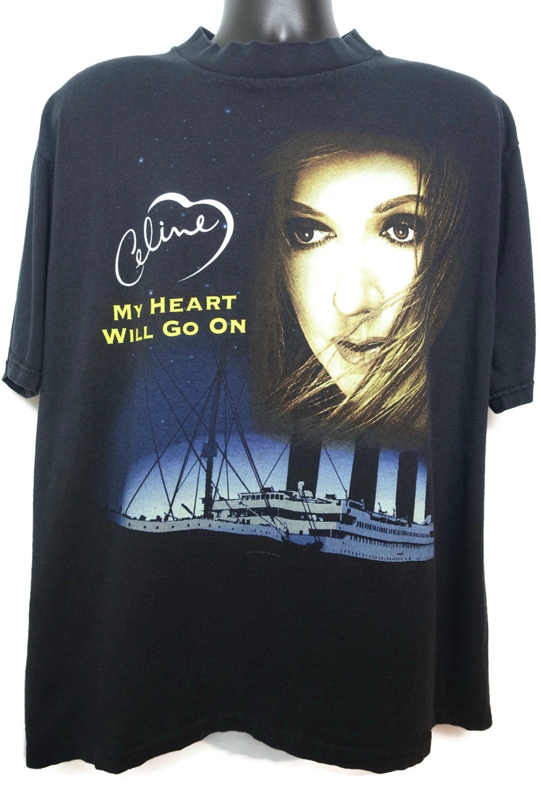 1998 Titanic Vintage T Shirt, Celine Dion, My Heart Will Go 1998 Titanic Vintage T Shirt, Celine Dion, My Heart Will Go