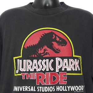 1996 Jurassic Park Vintage T Shirt, Universal Studios Hollywood, The Ride, T-Rex Shirt, Horror Movie Shirt, Taco Bell Promo, on XL JAM Tag