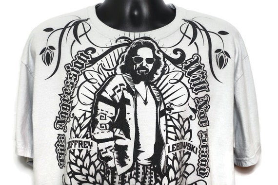 2000s The Big Lebowski Vintage T Shirt - Coen Brothers The Dude This Aggression Will Not Stand - Original 00s Cult Movie Promo Tee T-Shirt