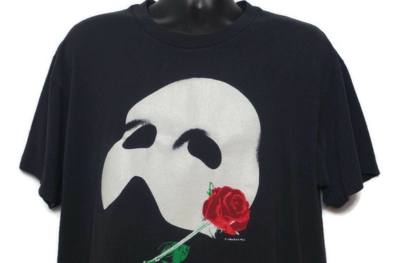 90s Phantom of the Opera Shirt, GLOW in Dark, Vintage T Shirt, Mask, Musical Theater Shirt, Phantom of the Opera Gifts, NYC, Broadway Gifts