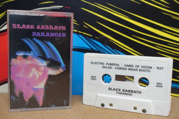 Black Sabbath - Paranoid Cassette Tape - 1970 Warner Bros Records Vintage Heavy Metal Doom Analog Music