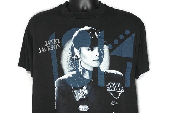 1990 RARE Janet Jackson - (XL Paper Thin) Double Sided Rhythm Nation World Tour 1990 - No Prejudice Ignorance Vintage Concert T-Shirt