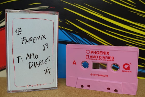Phoenix Cassette Tape, Ti Amo Diaries, Glassnote, France, French, Indie, Pop, Electronic, Music Lover Gift