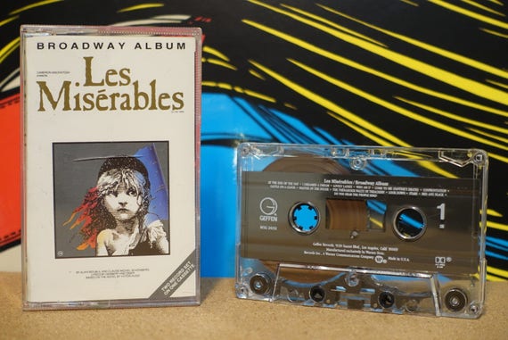 Les Miserables Broadway Album by Alain Boublil And Claude-Michel Schönberg Vintage Cassette Tape