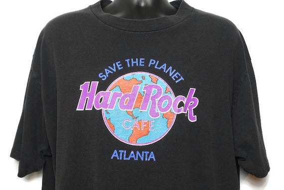 90s Hard Rock Cafe Shirt, Atlanta Shirt, ATL Tee, Save The Planet, Globe, Earth Tee, Vintage T Shirt, Sustainable Gifts, Sustainable Fashion