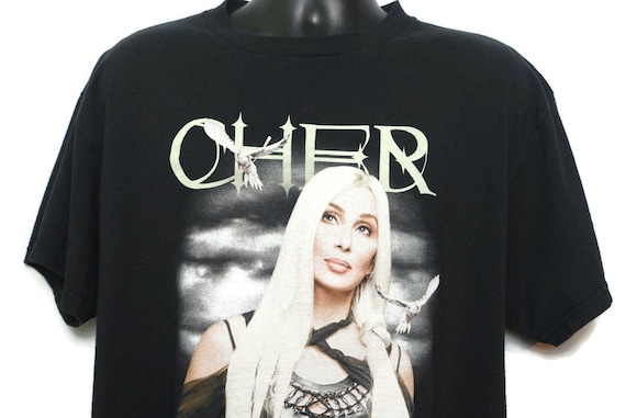 2000s Cher Vintage T Shirt - Farewell Tour Never Say Goodbye Original 00s Music Concert Band Tee on a Large Delta Pro Weight Tag