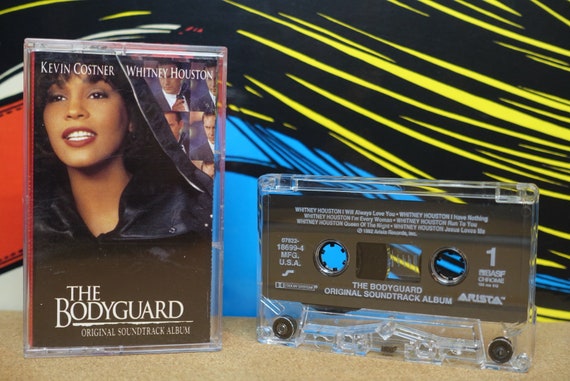 The Bodyguard Soundtrack Cassette Tape, Whitney Houston Tape, Vintage 1992, Arista Records, Music Lover Gift