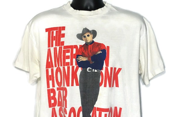 1993 Garth Brooks - AHBA The American Honky Tonk Bar Association '93 Tour Double Sided Vintage Country Concert T-Shirt