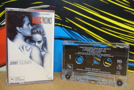 Basic Instinct Soundtrack Cassette Tape, Jerry Goldsmith, Roxy, Sharon Stone, Tape, Vintage 1992, Arista Records, Music Lover Gift
