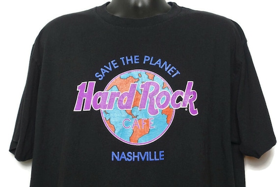 90s Hard Rock Cafe Shirt, Nashville Shirt, Save The Planet, World, Globe, Earth Tee, Vintage T Shirt, Sustainable Gifts, Sustainable Fashion