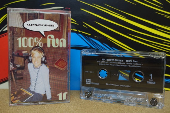 Matthew Sweet - 100% Fun Cassette Tape - 1995 Zoo Entertainment Records Vintage Analog Music
