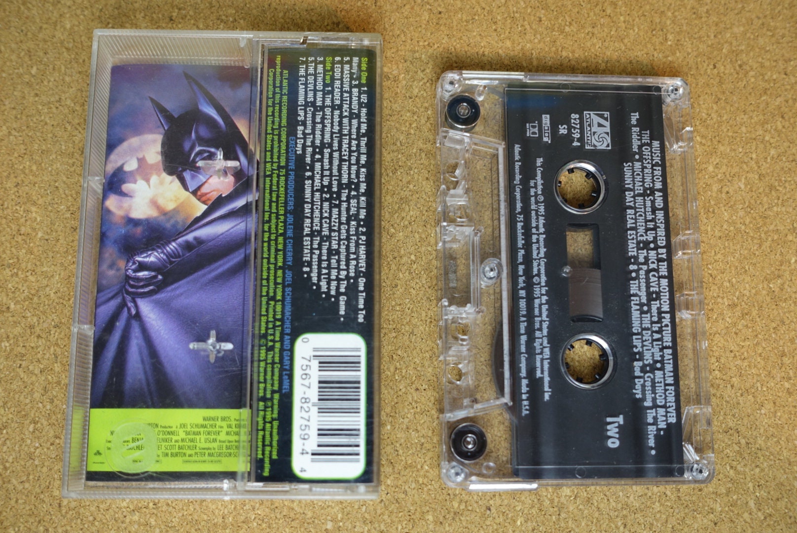 Batman Forever Soundtrack Cassette Tape, 90s Music, 1995 Atlantic Records,  Seal, Kiss From A Rose, Vintage Analog, Music Lover Gift
