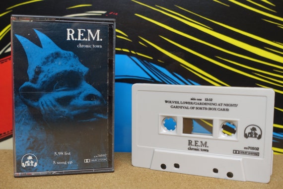 R.E.M. Cassette Tape, Chronic Town, 1982 I.R.S. Records, Vintage Analog, Music Lover Gift