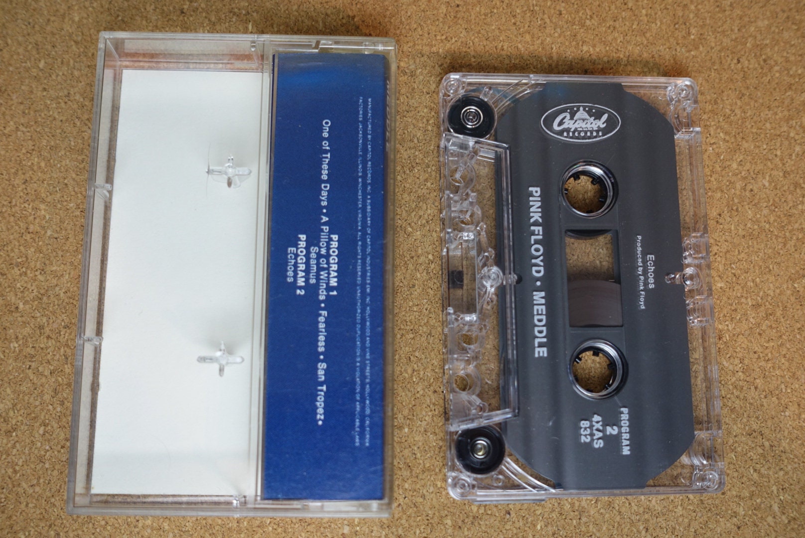 Pink Floyd Cassette, Meddle Cassette Tape, 1986 Capitol Records