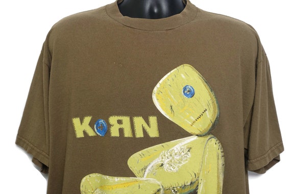 1999 KORN Vintage T Shirt - Rag Doll ISSUES Promo 2 Sided Giant Branded Original 90s Concert Nu Metal Goth Band T-Shirt