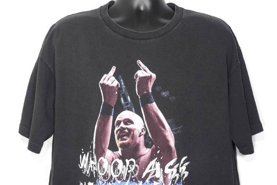 1998 RARE Stone Cold Steve Austin WWF World Wrestling Federation - Whoop Ass Middle Fingers - Cult 90s Vintage T-Shirt