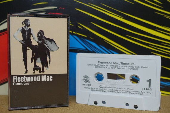 Fleetwood Mac Cassette Tape, Rumours, Stevie Nicks Cassette, 70s Music, Dreams Song, 1977 Warner Bros Records, Vintage, Music Lover Gift