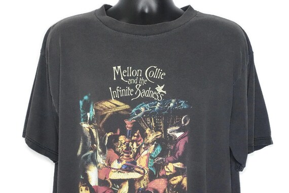 1996 Smashing Pumpkins Vintage T Shirt - Mellon Collie Infinite Sadness Tour - Skull Cross Bones 2-Sided Original 90s Band T-Shirt