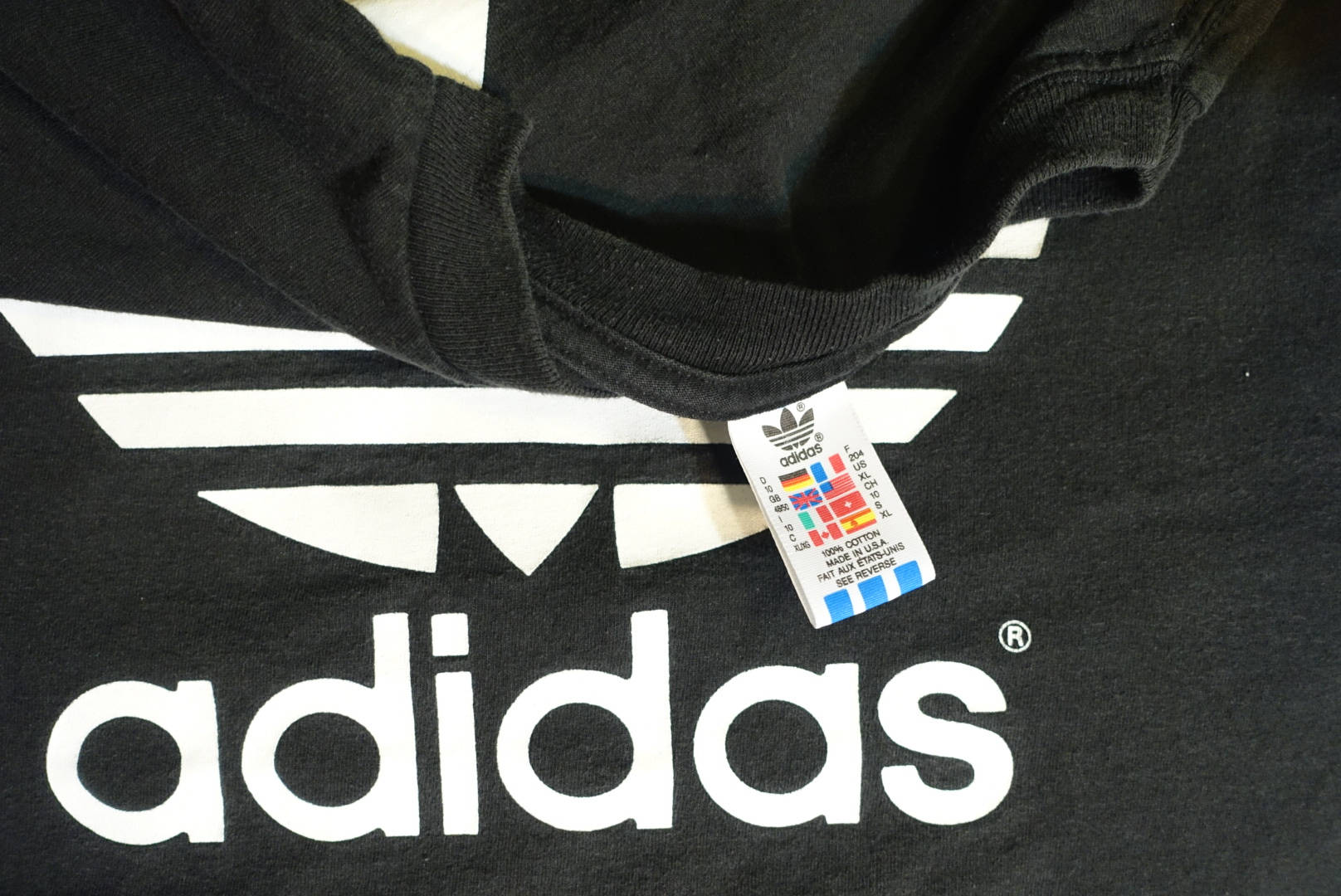 90 s Adidas Double Sided Tree Foil Spell Out Vintage T Shirt