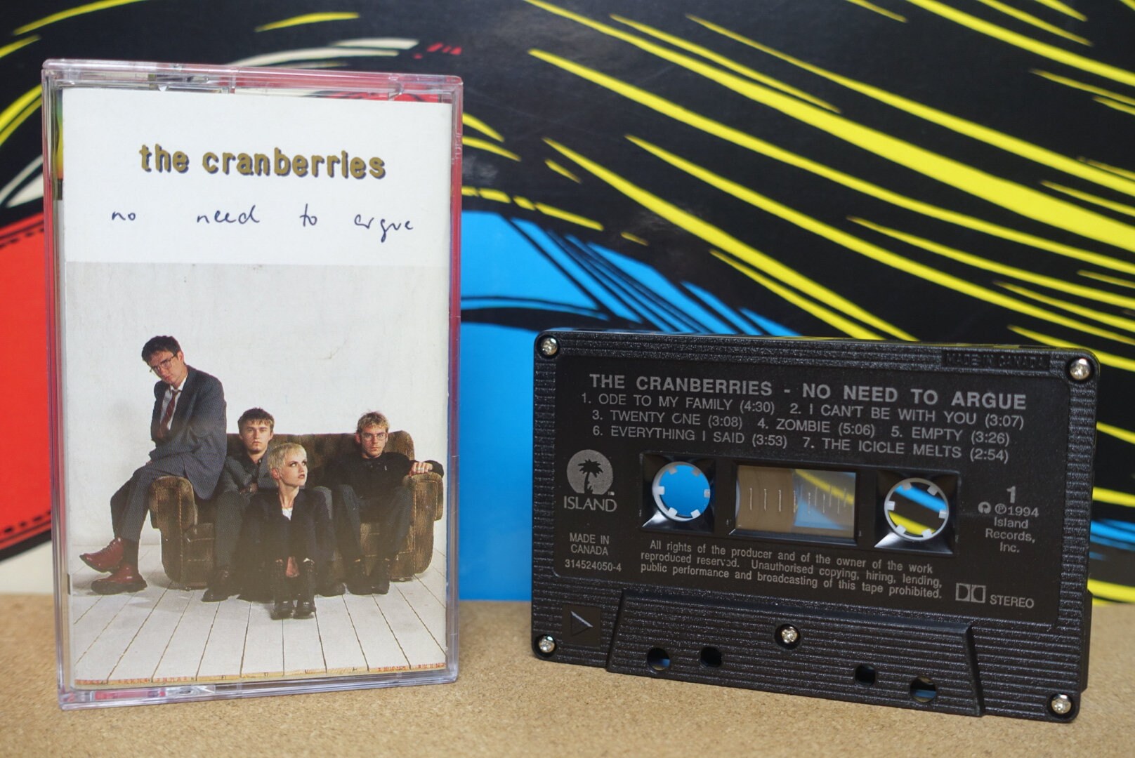 The Cranberries Tape, No Need To Argue Cassette Tape, 1994 Island
