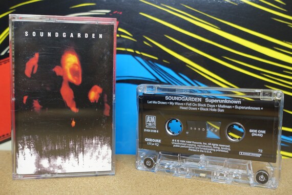 Soundgarden, Cassette, Superunknown Cassette Tape, 1991 A&M Records, Vintage Cassette, Analog, Grunge Music, 90s music, Music Lover Gift
