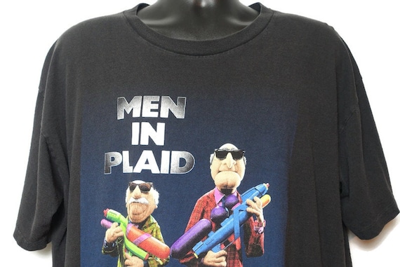 90s Men In Plaid Vintage T Shirt, Muppet Babies, Jim Henson, Old Men, Statler, Waldorf, Men In Black, Parody Tshirt, on XL Wild Oats Tag