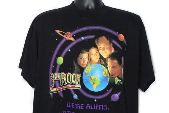Vintage Original 90s 1996 3rd Rock From the Sun - We're Aliens Whats Your Excuse - Joseph Gordon-Levitt CULT TV Show Vintage T-Shirt