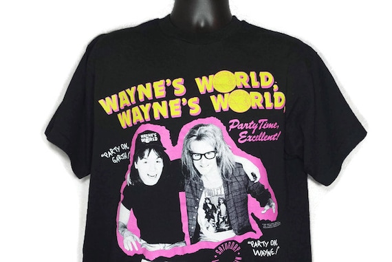1991 RARE Wayne's World - Party On, Party Time Excellent SNL Wayne and Garth Stanley Desantis Vintage T-Shirt
