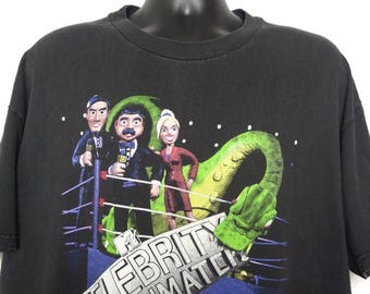 1998 MTV Vintage T Shirt, Celebrity Deathmatch, Music Television, Clay Animation, Celebrities Boxing, 90s Gifts, XL Stedman by Hanes Tag