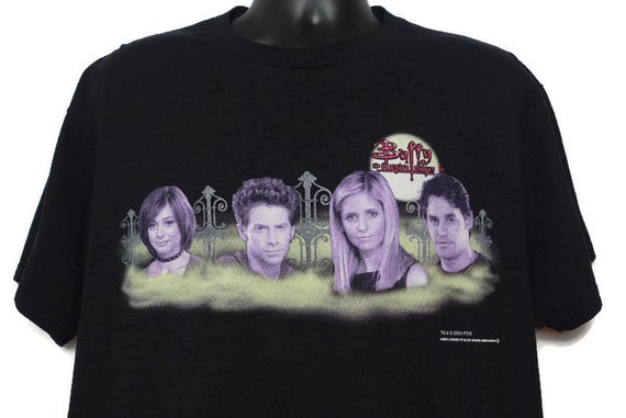 2000 Buffy the Vampire Slayer Vintage T Shirt, Y2K, Horror Tee, Willow Oz Buffy Xander, 00s FOX TV Show Tee, on Large Delta Pro Weight Tag