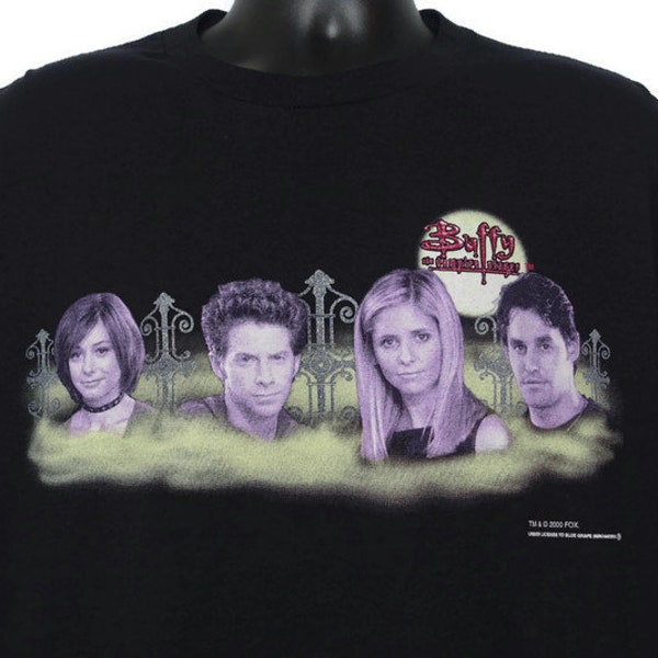 2000 Buffy the Vampire Slayer Vintage T Shirt, Y2K, Horror Tee, Willow Oz Buffy Xander, 00s FOX TV Show Tee, on Large Delta Pro Weight Tag