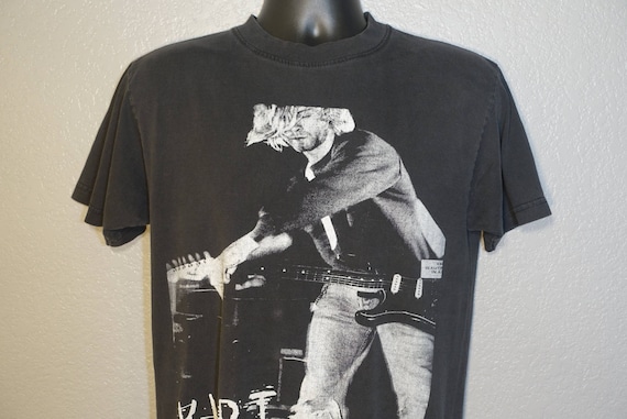 90's Kurt Cobain - The End of Music RARE Nirvana Concert Vintage Large T-Shirt