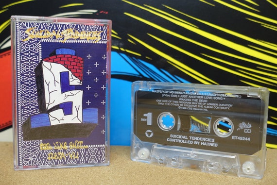 Suicidal Tendencies Cassette Tape - Controlled By Hatred / Feel Like Shit...Deja-Vu 1994 Epic Records Vintage Analog Hardcore Punk Music
