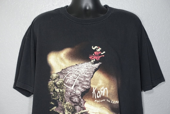 1998 Korn Follow The Leader Double Sided Giant Branded Vintage Concert T-Shirt