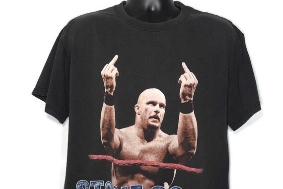 1998 RARE Because Stone Cold Said So - Steve Austin WWF World Wrestling Federation - Bottom Line Middle Fingers - Cult 90s Vintage T-Shirt