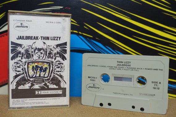 Thin Lizzy Cassette, Jailbreak Cassette Tape, Vintage 1990, GLAM, Heavy Metal Cassettes, Mercury Records, Analog Music, Music Lover Gift