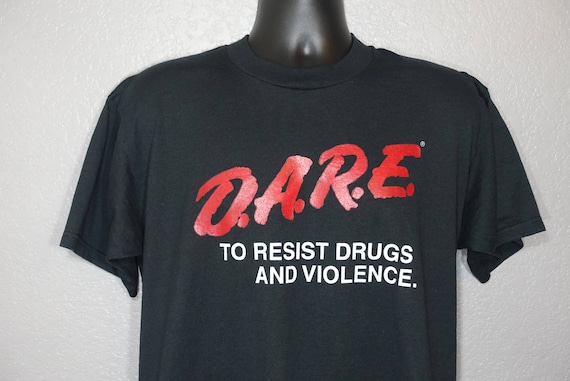 90's D.A.R.E. To Resist Drugs And Violence DARE Drug Abuse Resistance Education Program Vintage T-Shirt