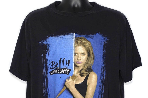 1998 Buffy the Vampire Slayer Vintage T Shirt - In Every Generation There is Only One Slayer - 2-Sided Original 90s Cult TV Show T-Shirt