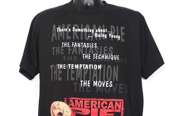 1999 American Pie - The Fantasies The Technique The Temptation The Moves Stifler Jason Biggs Band Camp Cult 90s Movie Promo Vintage T-Shirt