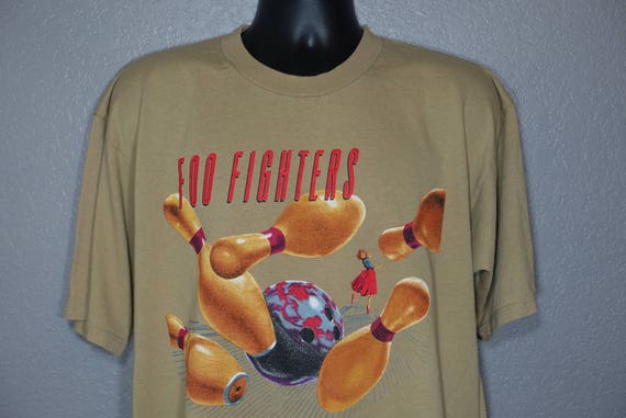 1996 Foo Fighters - Bowling Pin '96 Tour Double-Sided Vintage Concert T-Shirt