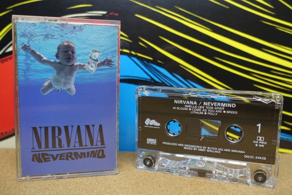 Nirvana Nevermind Cassette Tape, Grunge, Kurt Cobain, 1991, Sub Pop, David Geffen Records, Nirvana Cassette, Vintage, Music Lover Gift