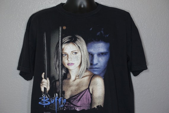 1998 Buffy the Vampire Slayer - Buffy Angel Angst - Double Sided TV Show Vintage T-Shirt