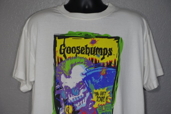 1995 RARE Goosebumps - You Can't Scare Me - RL Stine Book Cult Horror Vintage T-Shirt