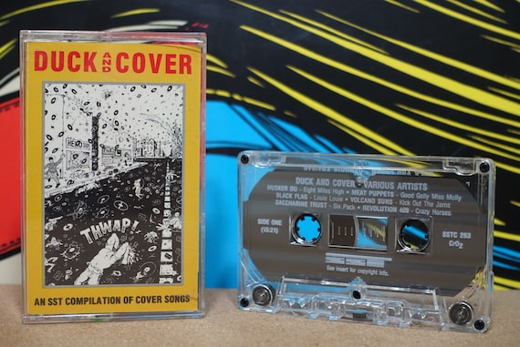 Duck And Cover SST Records Compilation by Various Artists: Black Flag Hüsker Dü Meat Puppets Descendents Vintage Cassette Tape